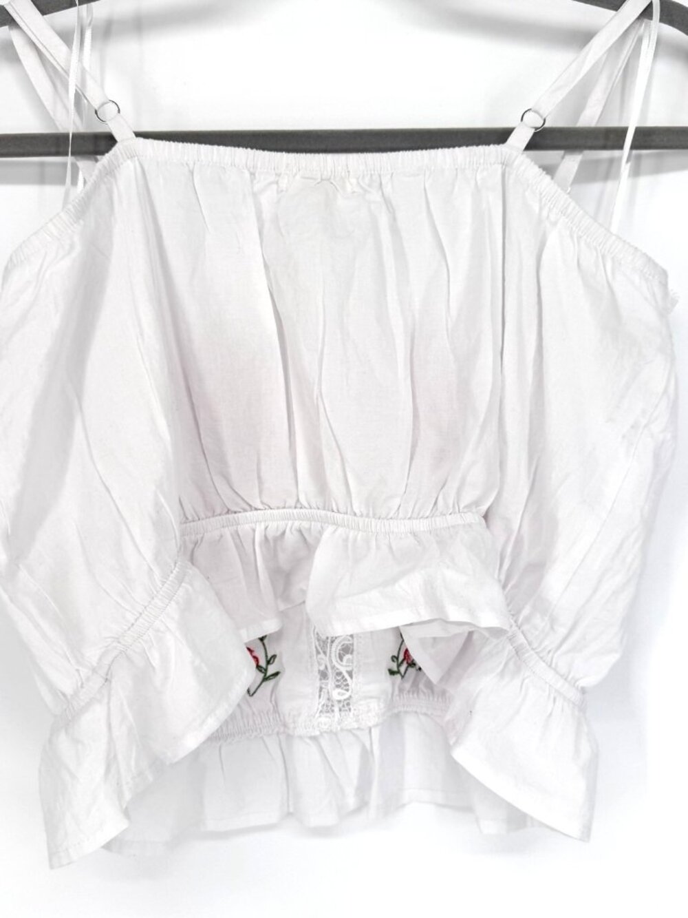 Self E Floral Embroidery Lace Trim Adjustable Strap Camisole Women's L (NWOT) - Picture 5 of 5